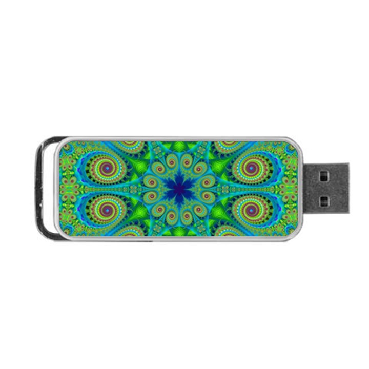 Peacock Mandala Kaleidoscope Arabesque Pattern Portable USB Flash (Two Sides)