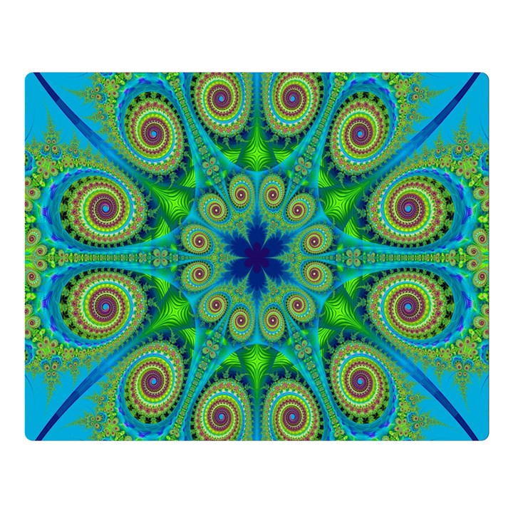 Peacock Mandala Kaleidoscope Arabesque Pattern Double Sided Flano Blanket (Large) 