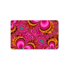 Abstract Pink Gold Floral Print Pattern Magnet (name Card) by SpinnyChairDesigns