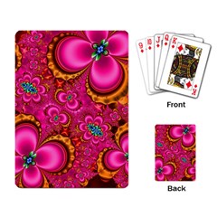 Abstract Pink Gold Floral Print Pattern Playing Cards Single Design (rectangle) by SpinnyChairDesigns