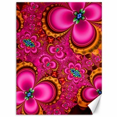 Abstract Pink Gold Floral Print Pattern Canvas 36  X 48  by SpinnyChairDesigns