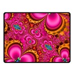 Abstract Pink Gold Floral Print Pattern Fleece Blanket (Small) 50 x40  Blanket Front