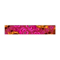 Abstract Pink Gold Floral Print Pattern Flano Scarf (mini) by SpinnyChairDesigns