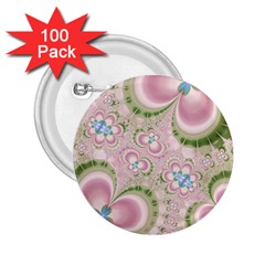 Pastel Pink Abstract Floral Print Pattern 2 25  Buttons (100 Pack)  by SpinnyChairDesigns