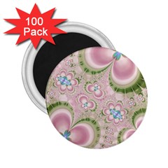 Pastel Pink Abstract Floral Print Pattern 2 25  Magnets (100 Pack)  by SpinnyChairDesigns