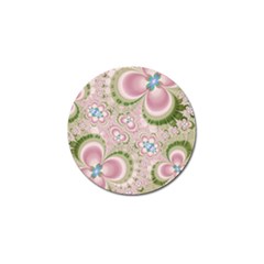 Pastel Pink Abstract Floral Print Pattern Golf Ball Marker by SpinnyChairDesigns