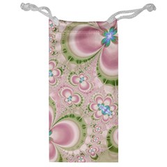 Pastel Pink Abstract Floral Print Pattern Jewelry Bag by SpinnyChairDesigns