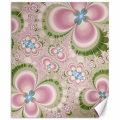 Pastel Pink Abstract Floral Print Pattern Canvas 8  X 10  by SpinnyChairDesigns