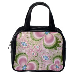 Pastel Pink Abstract Floral Print Pattern Classic Handbag (one Side) by SpinnyChairDesigns