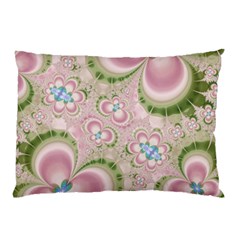 Pastel Pink Abstract Floral Print Pattern Pillow Case by SpinnyChairDesigns