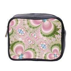 Pastel Pink Abstract Floral Print Pattern Mini Toiletries Bag (two Sides) by SpinnyChairDesigns