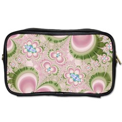 Pastel Pink Abstract Floral Print Pattern Toiletries Bag (one Side) by SpinnyChairDesigns