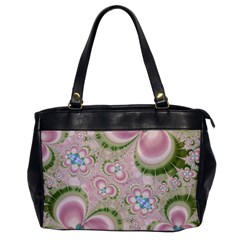 Pastel Pink Abstract Floral Print Pattern Oversize Office Handbag by SpinnyChairDesigns