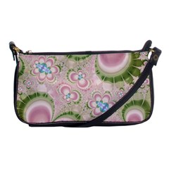 Pastel Pink Abstract Floral Print Pattern Shoulder Clutch Bag by SpinnyChairDesigns