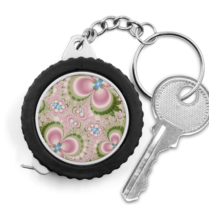 Pastel Pink Abstract Floral Print Pattern Measuring Tape