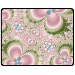 Pastel Pink Abstract Floral Print Pattern Fleece Blanket (medium)  by SpinnyChairDesigns