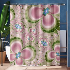 Pastel Pink Abstract Floral Print Pattern Shower Curtain 60  X 72  (medium)  by SpinnyChairDesigns