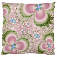 Pastel Pink Abstract Floral Print Pattern Large Cushion Case (one Side) by SpinnyChairDesigns