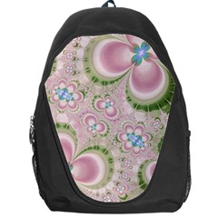 Pastel Pink Abstract Floral Print Pattern Backpack Bag by SpinnyChairDesigns