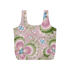 Pastel Pink Abstract Floral Print Pattern Full Print Recycle Bag (s) by SpinnyChairDesigns