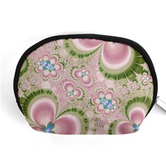 Pastel Pink Abstract Floral Print Pattern Accessory Pouch (medium) by SpinnyChairDesigns