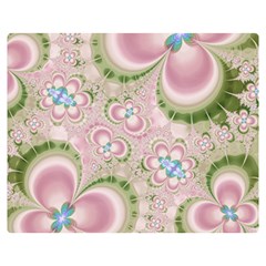 Pastel Pink Abstract Floral Print Pattern Double Sided Flano Blanket (medium)  by SpinnyChairDesigns