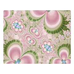 Pastel Pink Abstract Floral Print Pattern Double Sided Flano Blanket (large)  by SpinnyChairDesigns