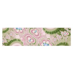 Pastel Pink Abstract Floral Print Pattern Satin Scarf (oblong) by SpinnyChairDesigns