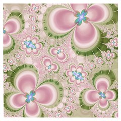 Pastel Pink Abstract Floral Print Pattern Wooden Puzzle Square by SpinnyChairDesigns