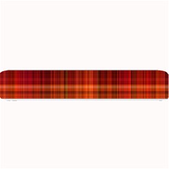 Red Brown Orange Plaid Pattern Small Bar Mats by SpinnyChairDesigns