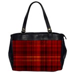 Red Brown Orange Plaid Pattern Oversize Office Handbag Front