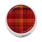 Red Brown Orange Plaid Pattern 4-Port USB Hub (One Side) Front