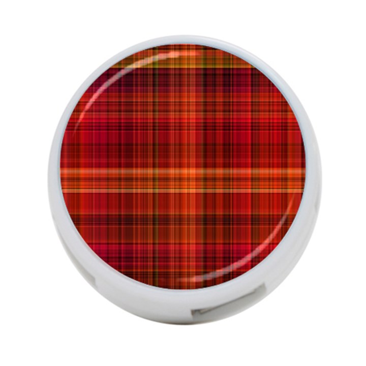 Red Brown Orange Plaid Pattern 4-Port USB Hub (One Side)