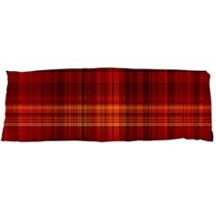 Red Brown Orange Plaid Pattern Body Pillow Case Dakimakura (two Sides) by SpinnyChairDesigns