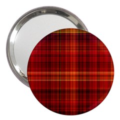 Red Brown Orange Plaid Pattern 3  Handbag Mirrors by SpinnyChairDesigns