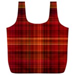 Red Brown Orange Plaid Pattern Full Print Recycle Bag (XL) Back