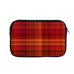 Red Brown Orange Plaid Pattern Apple Macbook Pro 13  Zipper Case by SpinnyChairDesigns