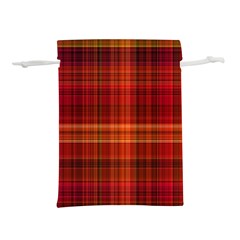 Red Brown Orange Plaid Pattern Lightweight Drawstring Pouch (s) by SpinnyChairDesigns