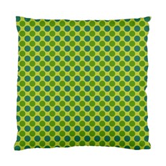 Green Polka Dots Spots Pattern Standard Cushion Case (two Sides) by SpinnyChairDesigns