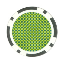 Green Polka Dots Spots Pattern Poker Chip Card Guard (10 Pack) by SpinnyChairDesigns