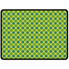 Green Polka Dots Spots Pattern Fleece Blanket (large)  by SpinnyChairDesigns