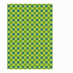 Green Polka Dots Spots Pattern Small Garden Flag (two Sides) by SpinnyChairDesigns