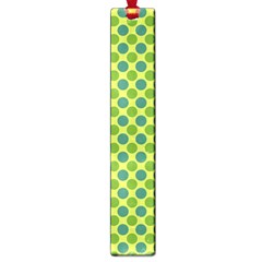 Green Polka Dots Spots Pattern Large Book Marks by SpinnyChairDesigns