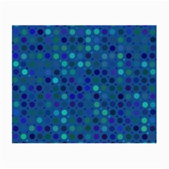 Blue Polka Dots Pattern Small Glasses Cloth by SpinnyChairDesigns