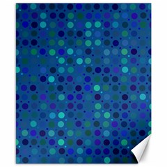 Blue Polka Dots Pattern Canvas 8  X 10  by SpinnyChairDesigns