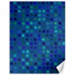 Blue Polka Dots Pattern Canvas 18  X 24  by SpinnyChairDesigns