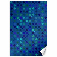 Blue Polka Dots Pattern Canvas 20  X 30  by SpinnyChairDesigns