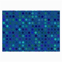 Blue Polka Dots Pattern Large Glasses Cloth (2 Sides) by SpinnyChairDesigns