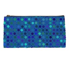 Blue Polka Dots Pattern Pencil Case by SpinnyChairDesigns