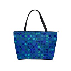 Blue Polka Dots Pattern Classic Shoulder Handbag by SpinnyChairDesigns